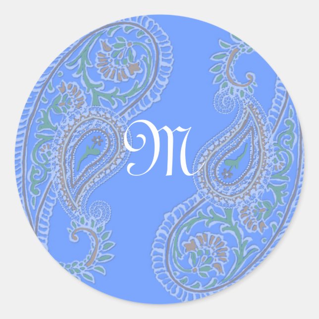 Stickers bleu Paisley (Devant)