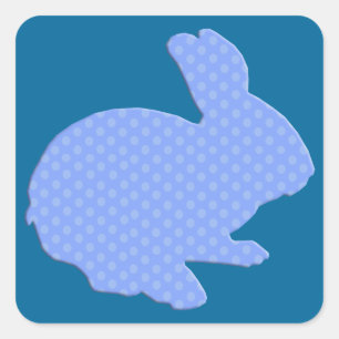 Stickers Bleu Polka Dot Silhouette Lapin Pâques