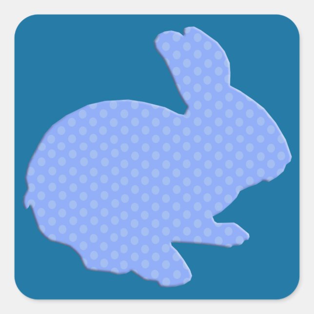 Stickers Bleu Polka Dot Silhouette Lapin Pâques (Devant)