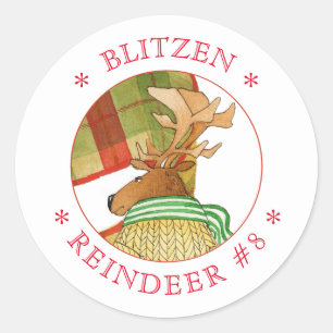 Stickers BLITZEN REINDEUR petits ronds