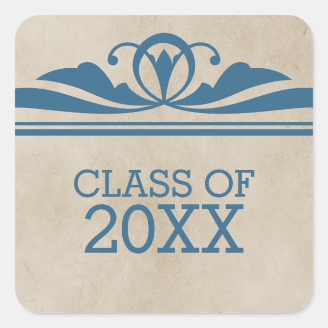 Stickers Blue Elegant Deco Graduation (Devant)