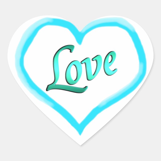 Stickers Blue Heart Love (Devant)