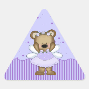 Stickers Blue Teddy Bear Fairy Princess Triangle
