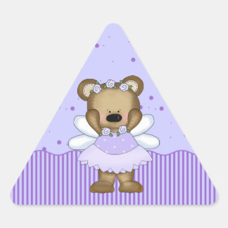 Stickers Blue Teddy Bear Fairy Princess Triangle