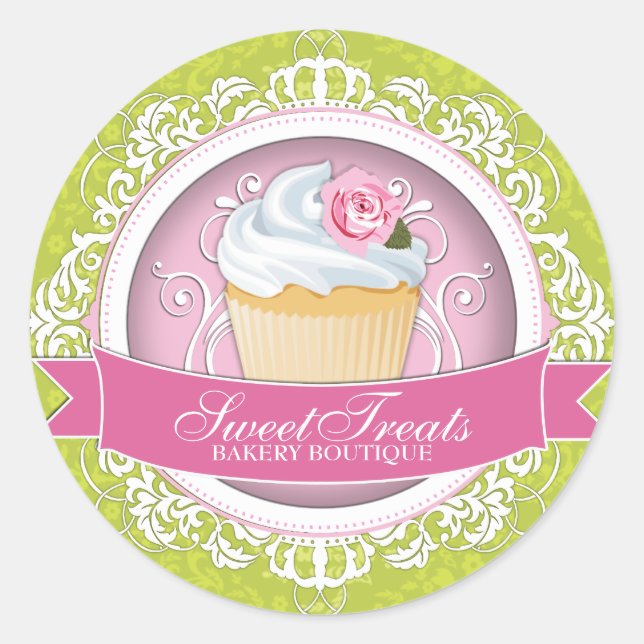 Stickers Boîte à Cupcake chic et élégant (Devant)