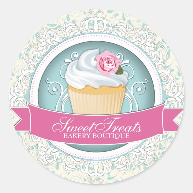Stickers Boîte à Cupcake chic et élégant (Devant)