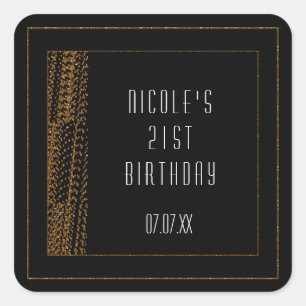 Stickers Bokeh Glam All Black & Gold Chic Favorise