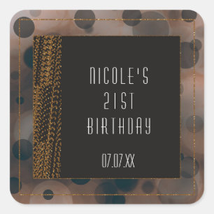 Stickers Bokeh Glam Brown Beige & Gold Favoriser