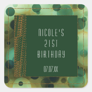 Stickers Bokeh Glam Green & Gold Favoriser