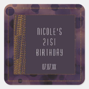 Stickers Bokeh Glam Purple & Gold Favoriser