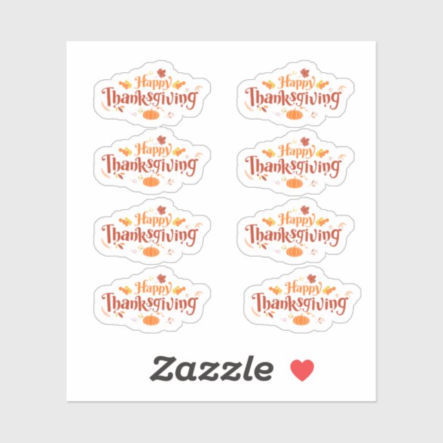 Stickers bon thanksgiving (Feuille)