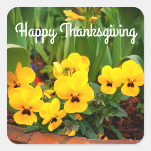 Stickers bon thanksgiving Pansy Jaune #1