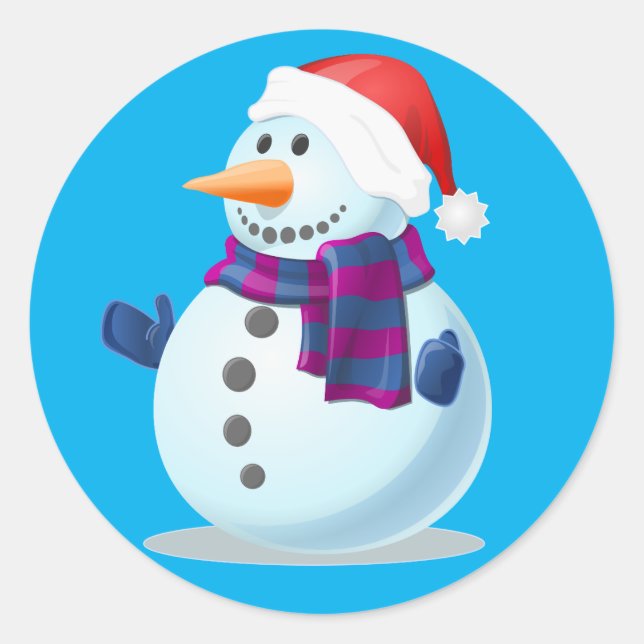 stickers bonhomme de neige heureux (Devant)