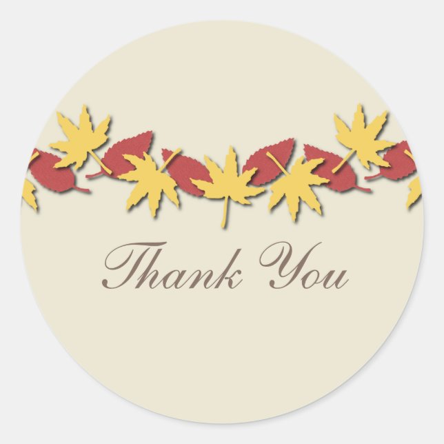 Stickers Bordure Feuilles Automne, Jaune/Rouge (Devant)