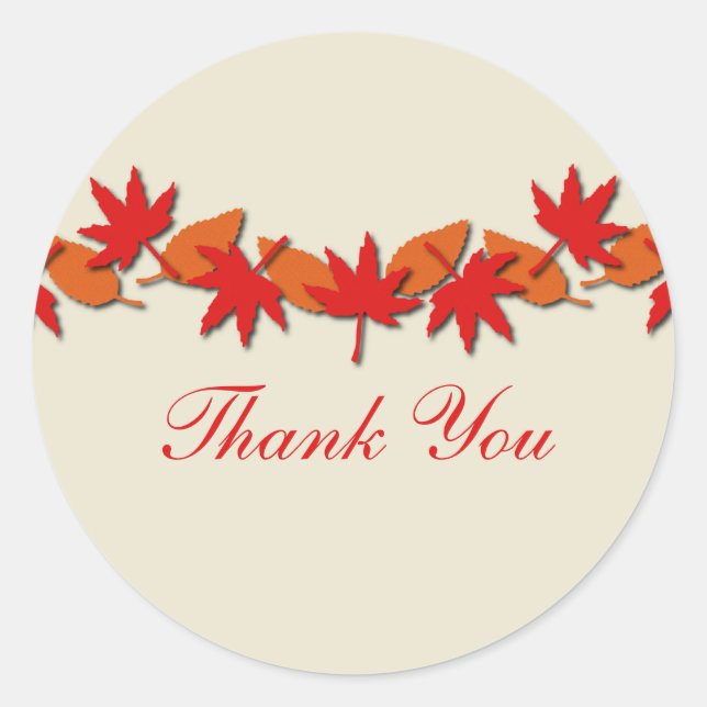 Stickers Bordure Feuilles Automne, Rouge/Orange (Devant)