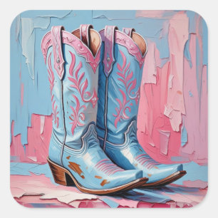Stickers Bottes pour poules roses et bleues