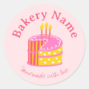 Stickers boulangerie sur mesure Gâteau rose aux