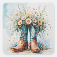 Stickers Bouquet Bottes pour fille | Thème occiden