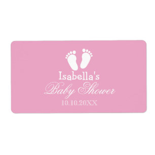stickers bouteille d'eau baby shower avec empreint