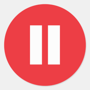 Stickers Bouton rouge et blanc Pause