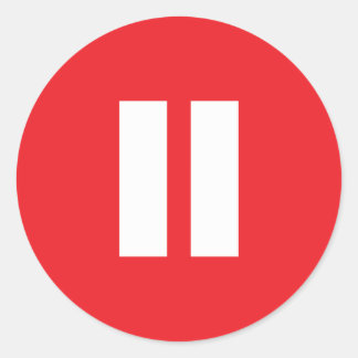 Stickers Bouton rouge et blanc Pause