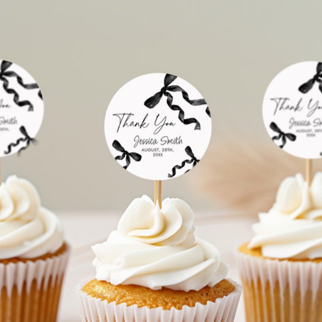 Stickers Bow noir Merci (Créateur téléchargé)