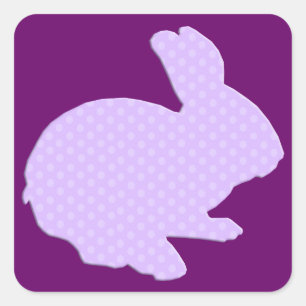 Stickers Bunny Pâques Polka Violet Point Silhouett