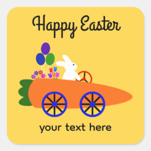 Stickers Bunny Riding Carotte Car #2-2