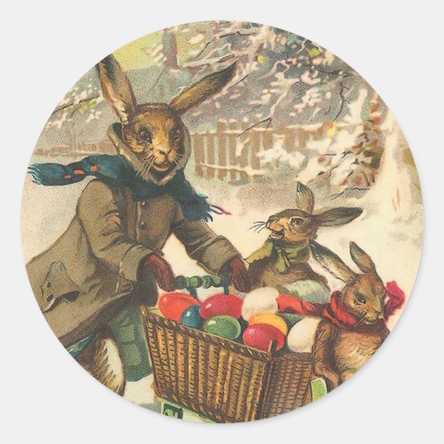 Stickers Bunny vintages de Pâques (Devant)