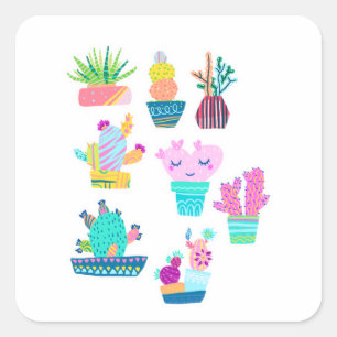 Stickers Cactus mignons Cactus succulents Cactus