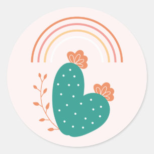 Stickers Cactus mignons et arc-en-ciel