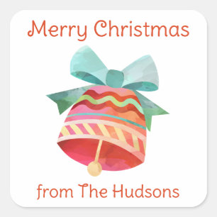 Stickers Cadeau Aquarelle Boule de Noël Bell