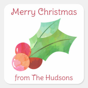 Stickers Cadeau de Noël Holly