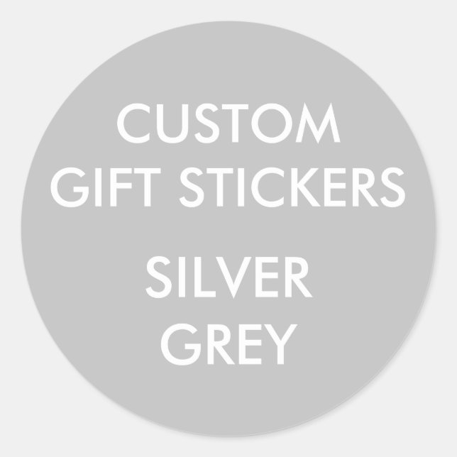 Stickers Cadeau Gris D'ARGENT Personnalisé ROND (Devant)