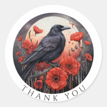 Stickers Cadeau Merci Sticker Fleurs d'Oiseaux de