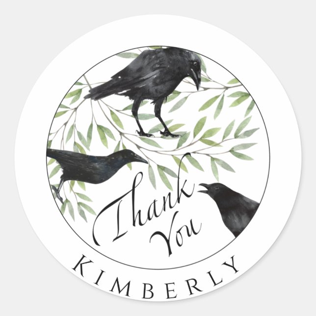 Stickers Cadeau Merci Stickers Oiseau de Corbeau (Devant)