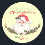 Stickers Cadeau père Noël Face Christmas<br><div class="desc">stickers festifs parfaits pour vos sacs cadeaux de Noël et vos paquets. Customisez avec VOTRE nom en cliquant sur le bouton personnaliser et en tapant votre nom.</div>