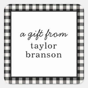 Stickers Cadeau Personnalisé Plaid Buffalo