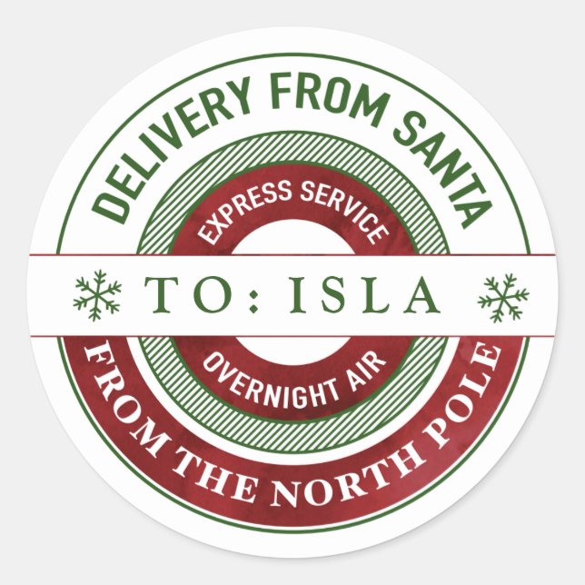 Stickers cadeaux de Noël Père Noël personnalisés (Devant)