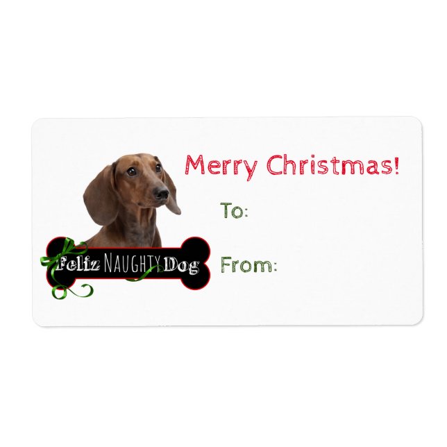 Stickers cadeaux Feliz Naughty Dachshund (Devant)