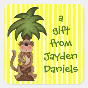 Stickers Cadeaux Lil Monkey ou Plaque de Réservati