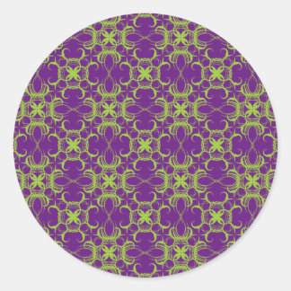 Stickers Cadeaux Lime Et Motif Violet