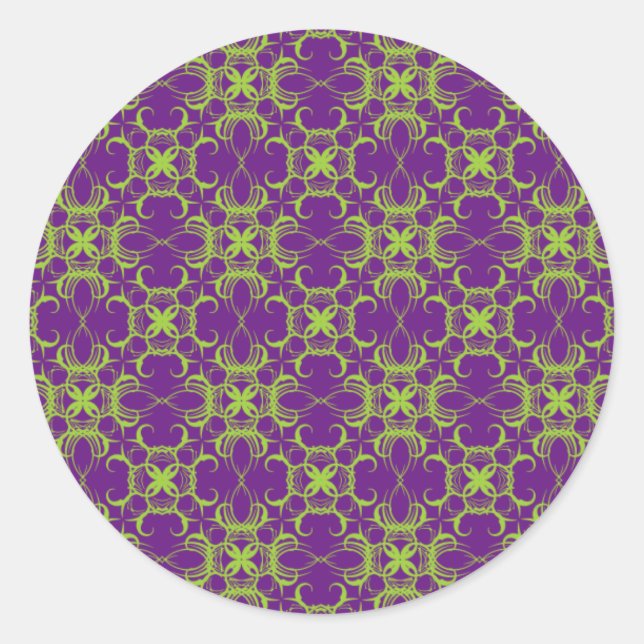 Stickers Cadeaux Lime Et Motif Violet (Devant)
