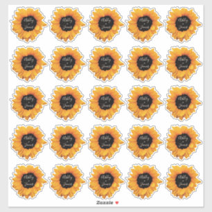 Stickers Cadeaux Monogrammes de tournesol radiant