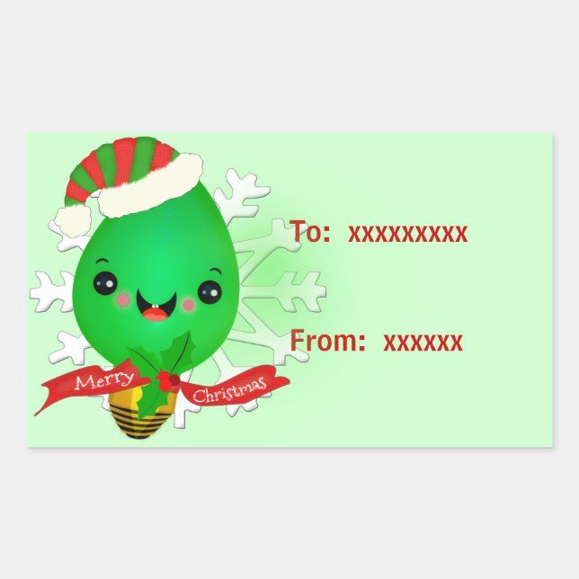 Stickers cadeaux Noël Light Kawaii Retro (Devant)