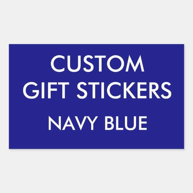 Stickers cadeaux personnalisés MARINE BLUE RECTANG (Devant)