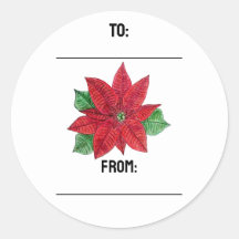 Stickers cadeaux Poinsettia