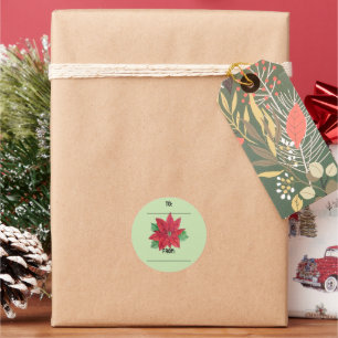 Stickers Cadeaux Poinsettia - Mint Green