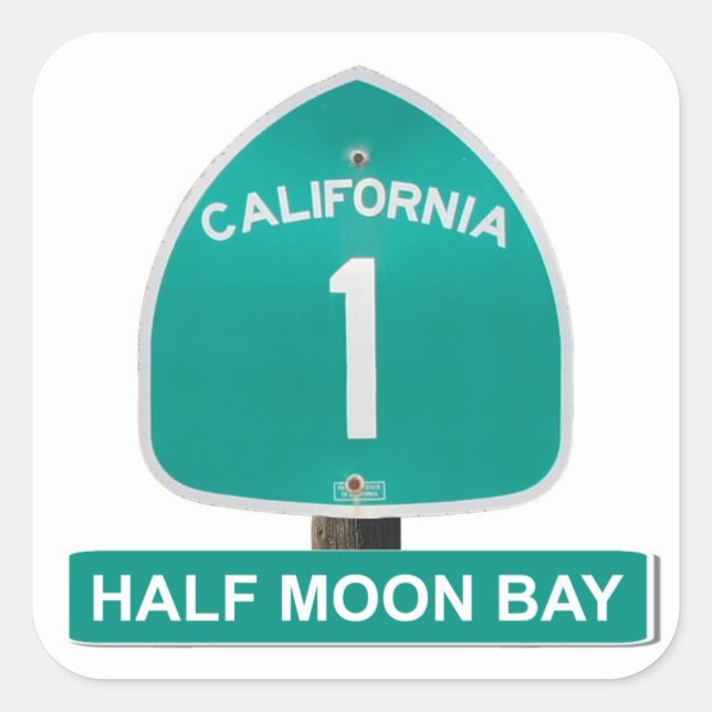 Stickers California Highway 1 Halle Moon Bay (Devant)