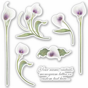 Stickers Calla blanc et violet élégant